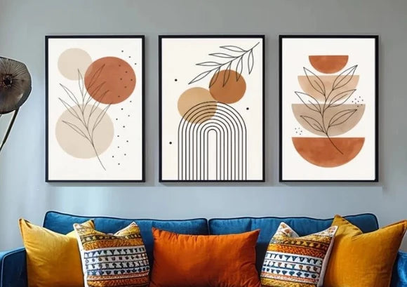 3-Piece Boho Abstract Wall Art Set
